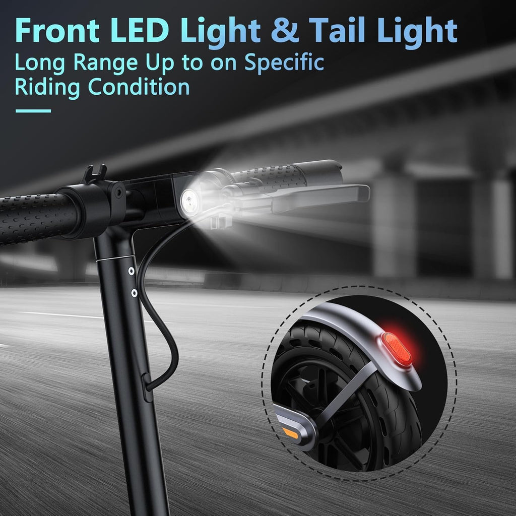 VOLPAM Electric Scooter - 350W Motor, 19 MPH Speed, 21 Miles Range, Portable Design with Smart App & Double Braking System