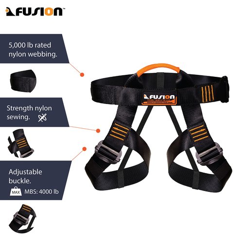 Fusion Climb Centaur Adjustable Half Body Climbing Harness, For Mountaineering, Rock Climbing, Rappelling, Safety Harness, Work Safety Belt, Fire Resucing, Caving, Climbing, Tree Climbing, Zipline