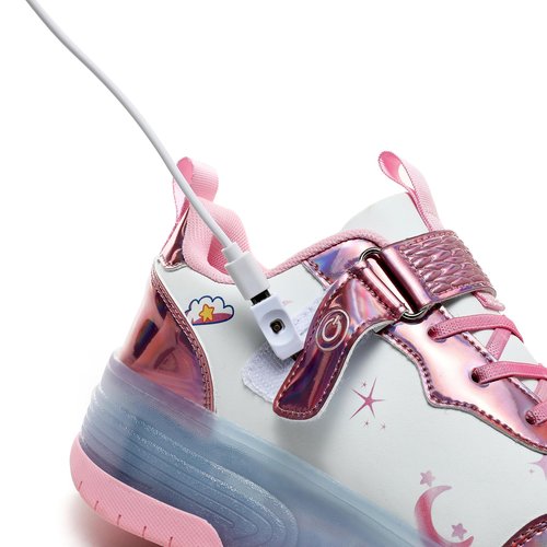 jiandian Roller Skate Shoes for Children/Kids – Detachable Wheels Sneakers for Boys & Girls | Fun, Safe & Stylish Roller Shoes Pink