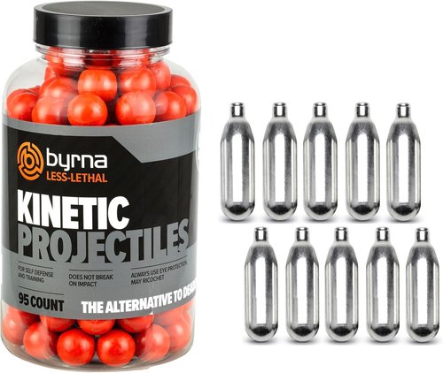Byrna CL Accessories Bundle - 95 Kinetic Projectiles & 10 CO2 Cartridges for Byrna CL Launchers