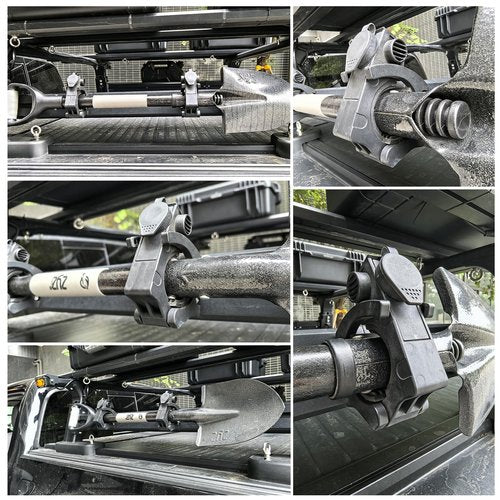 Shovel Mount with Lock, Quick Release Clamp Heavy Duty Anti-Theft Shovel Holder Design for Vehicle, Trucks, Off-Road, UTV ATV, Boat, Molle Panels,Roof Rack Fits 1.2"-2.0" Tool Handles (2)