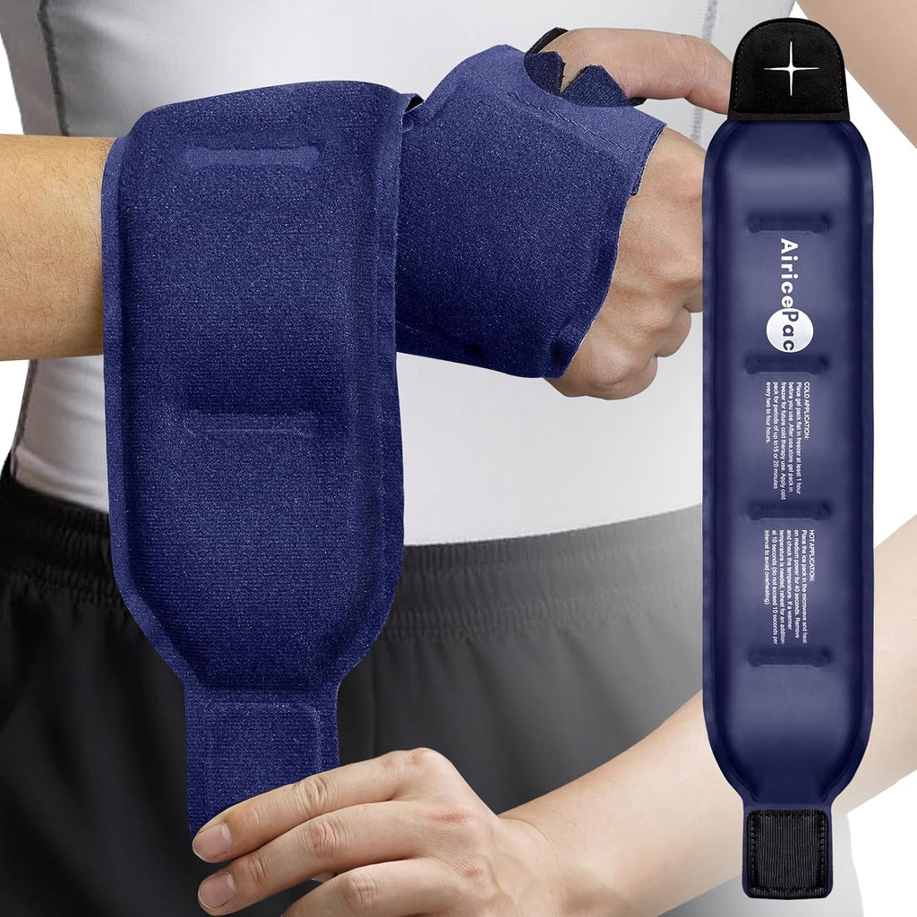 Skiennix Wrist Ice Pack Wrap - Reusable Gel Compress for Carpal Tunnel & Hand Pain Relief | Hot/Cold Therapy