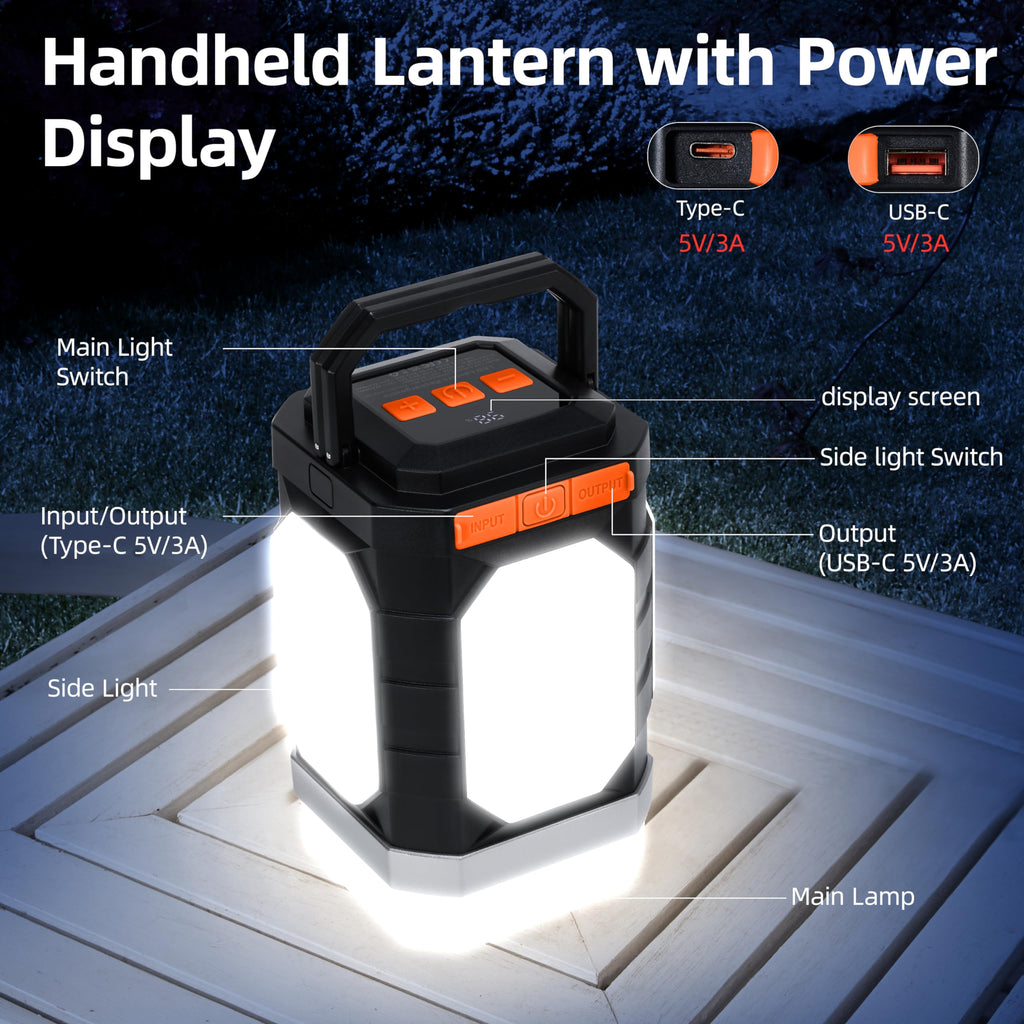 Sinvitron Camping Lantern Rechargeable–30,000mAh Portable Camping Lights, QC3.0 Fast Charging,1000 Lumens,350H Runtime,IPX5 Waterproof Emergency Light for Hurricanes,Power Outages,Camping