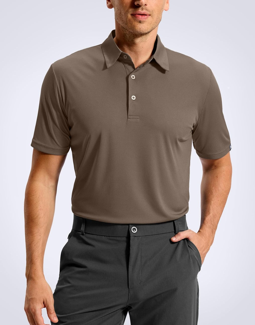 Skiennix Men's Golf Shirt - Lightweight Moisture-Wicking Short Sleeve Polo | Performance Fit, Grid Design