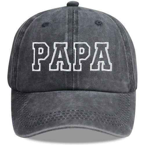 Funny Papa Hats for Men Grandpa, Father Day Birthday Gifts for Dad Daddy, Adjustable Cotton Embroidered Grandfather Baseball Cap