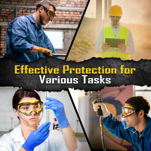 COOLJOB Safety Goggles - Over Glasses Design with Anti-Fog Clear Lens | ANSI Z87.1 Impact Resistant