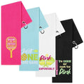 4 Pcs Funny Pickleball Towel Athletic Towels with Grommet Absorbent Embroidered Pickleball Gifts for Men Women Dinkball Towels Tennis Towel,24 x 16 Inch