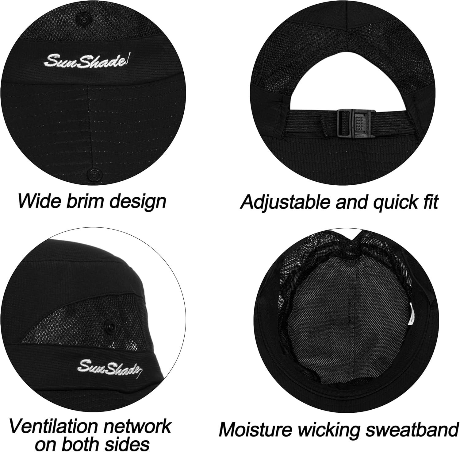 Skiennix Women's UV Protection Wide-Brim Sun Hat - Foldable Beach & Fishing Hat with Ponytail Hole
