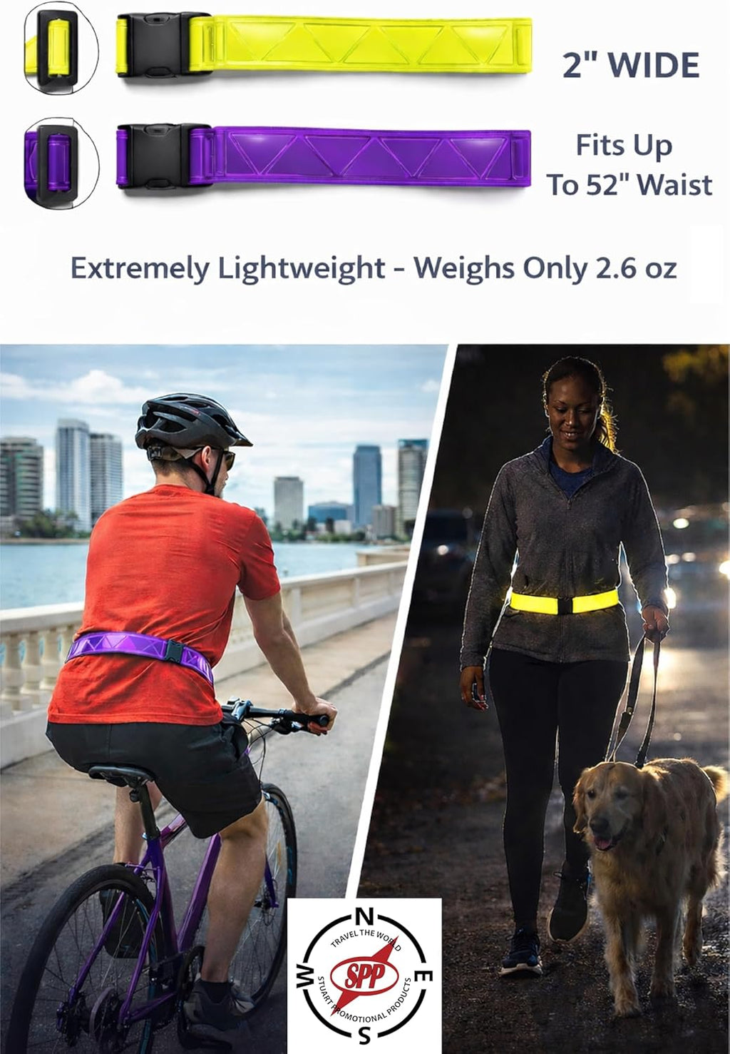 Reflective Running Belt - High Visibility Safety Gear | Adjustable for Running, Walking & Cycling