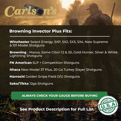 Carlson's Choke Tubes 12 Gauge for Browning Invector Plus [ Modified | 0.720 Diameter ] Stainless Steel | Sporting Clays Choke Tube | Made in USA