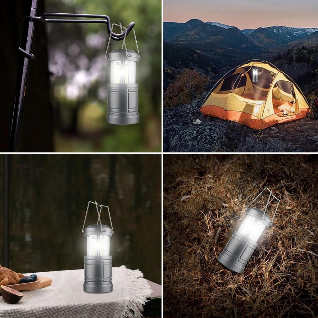 Skiennix LED Camping Lantern - Battery Powered Emergency Light for Camping | 4-Pack