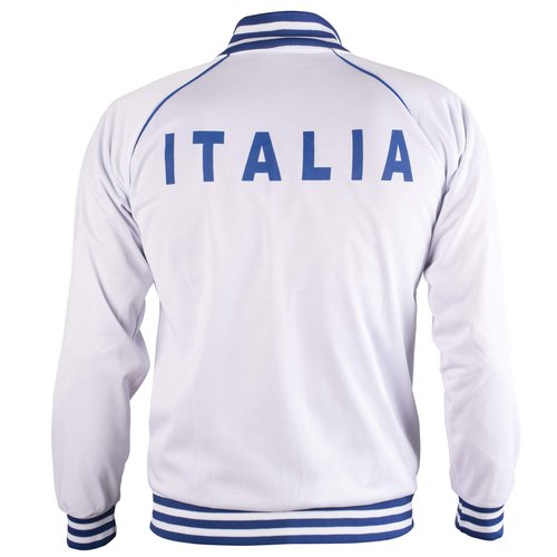 Italy/Italia Jacket Retro Football Tracksuit Zipped Jacket Men Top - XXL White