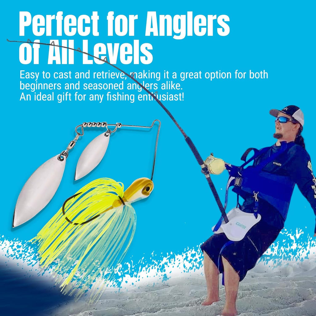 Reaction Tackle Spinner Bait Fishing Lure - 3-Pack for Bass, Trout, Pike, Salmon & Walleye