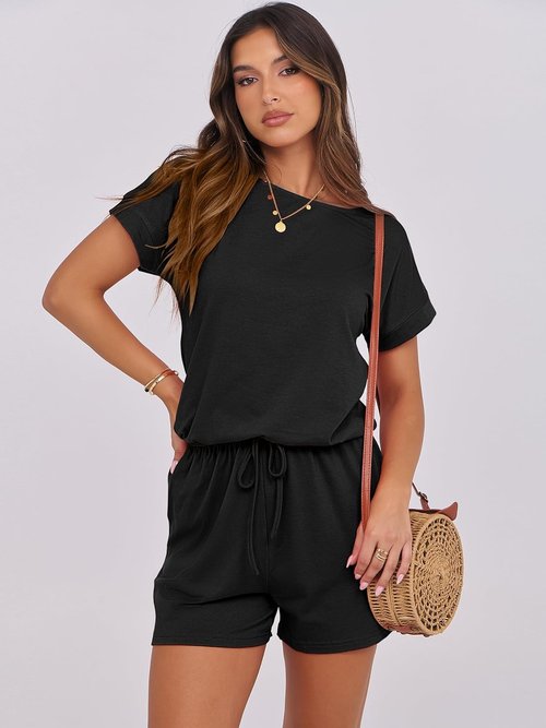 ANRABESS Women's Summer Romper - Casual One-Piece T-Shirt Jumpsuit for Beach Vacations | Stylish & Comfortable