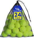 FURWEY Pressureless Tennis Balls - Bulk Pack of 12/24/36/80 with Mesh Bag for Easy Transport | Ideal for Pets & Beginners