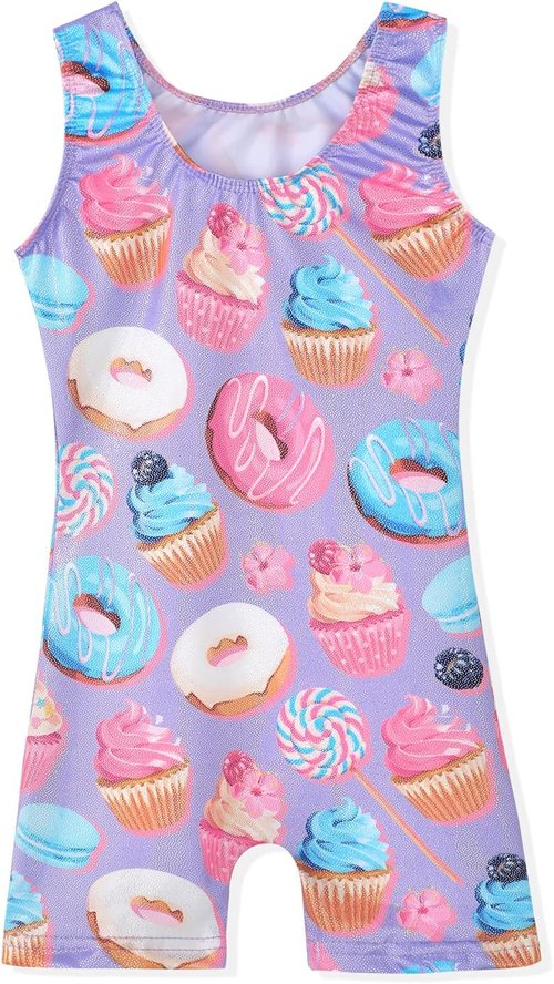Leotards for Girls Gymnastics Toddler Dance Biketards Mermaid Unicorn Athletic Dance Wear Shiny Rainbow Blue Hotpink