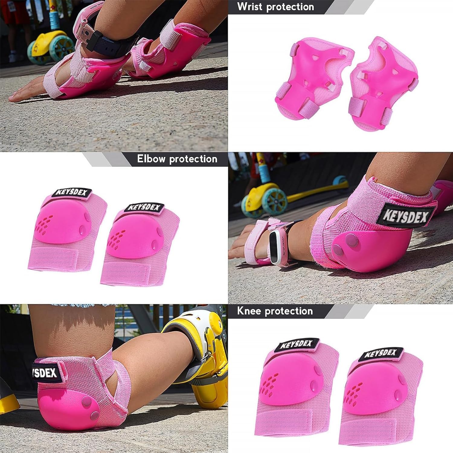 Skiennix Kids Protective Gear Set - Knee, Elbow & Wrist Pads for Ages 3-15 | Perfect for Skateboarding, Cycling & More