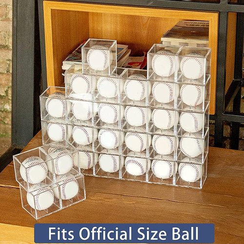 Baseball Display Case - UV Protected Acrylic Holder for Official Size Baseballs | Clear Memorabilia Storage