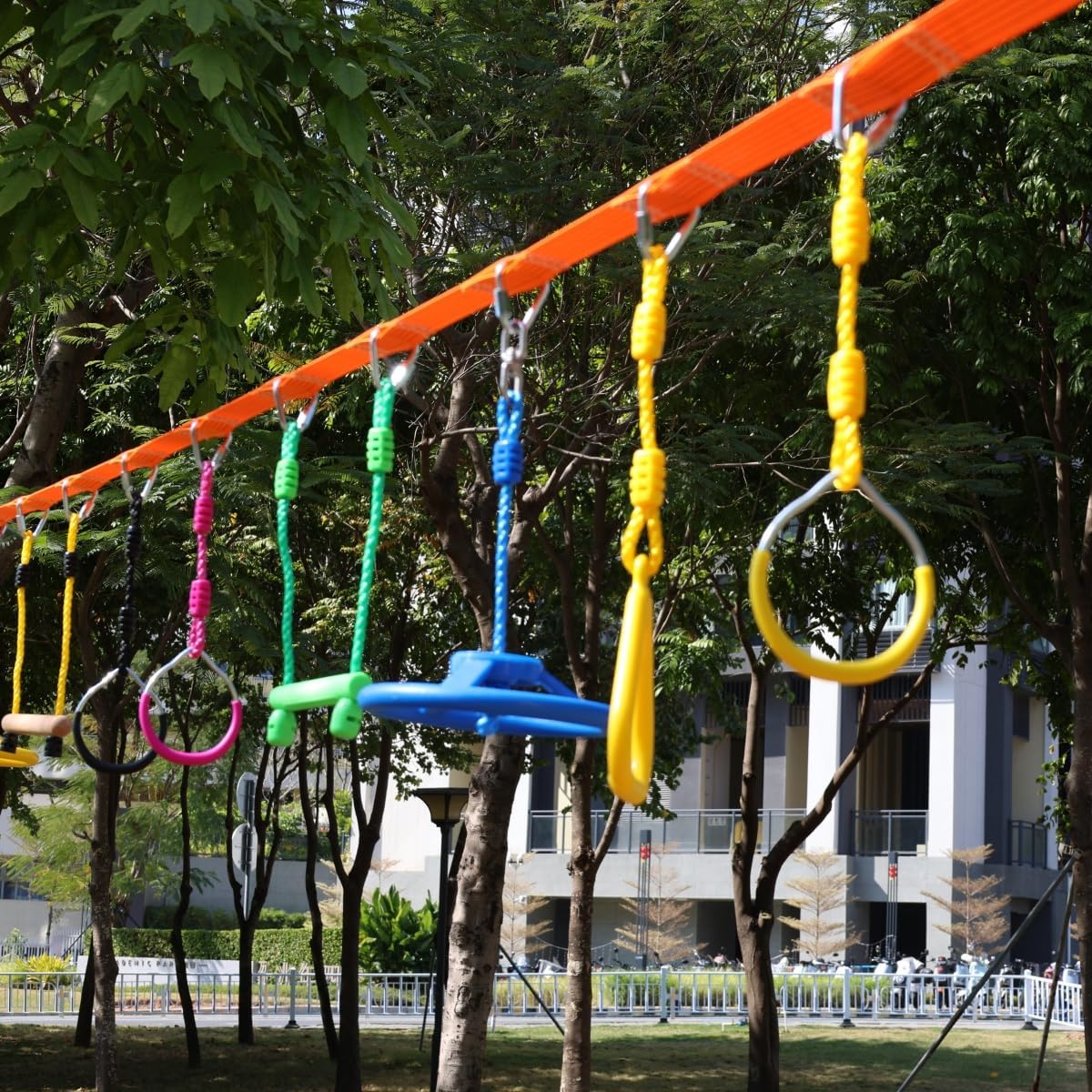Skiennix Climbing Gymnastic Rings - Durable Ninja Obstacle Course for Kids' Outdoor Play