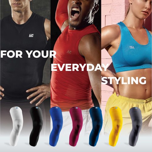 LP SUPPORT 667 Compression Sleeve Leg Full Length for Sports, Cycling, Running, Basketball, for Men Women (Black, M, 1pcs)