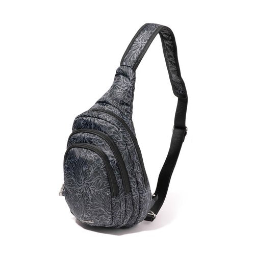 Baggallini Securtex® Anti-Theft Multi Zip Sling - Lightweight 8.6"x15.2" Travel Bag with Locking Zippers & RFID Protection