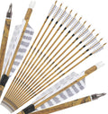 ZSHJGJR 30” Carbon Hunting Arrows - 4” Turkey Feather Tips for Compound & Recurve Bows | 6 or 12 Pack