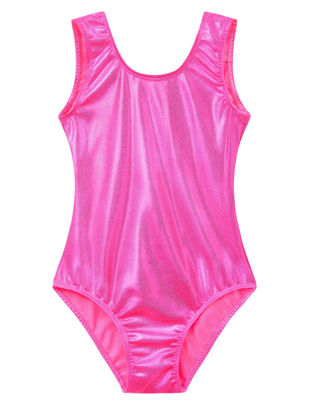 Domusgo Leotards for Girls Gymnastics Size 4t 5t One Piece Sparkle Hotpink Sleeveless Gym Outfits