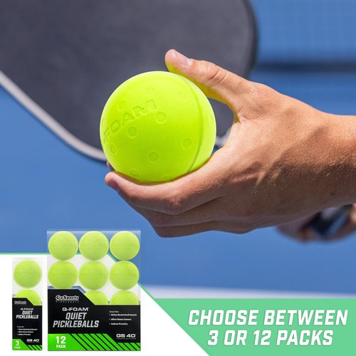 GoSports GS 40 Q-Foam Pickleballs - Quiet Foam Balls for Indoor or Outdoor Practice - 12 Pack