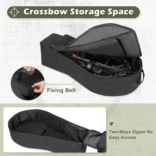 DSLEAF Soft Compound Bow Case - Padded Tactical Archery Carrier with Arrow Pocket & Backpack Straps