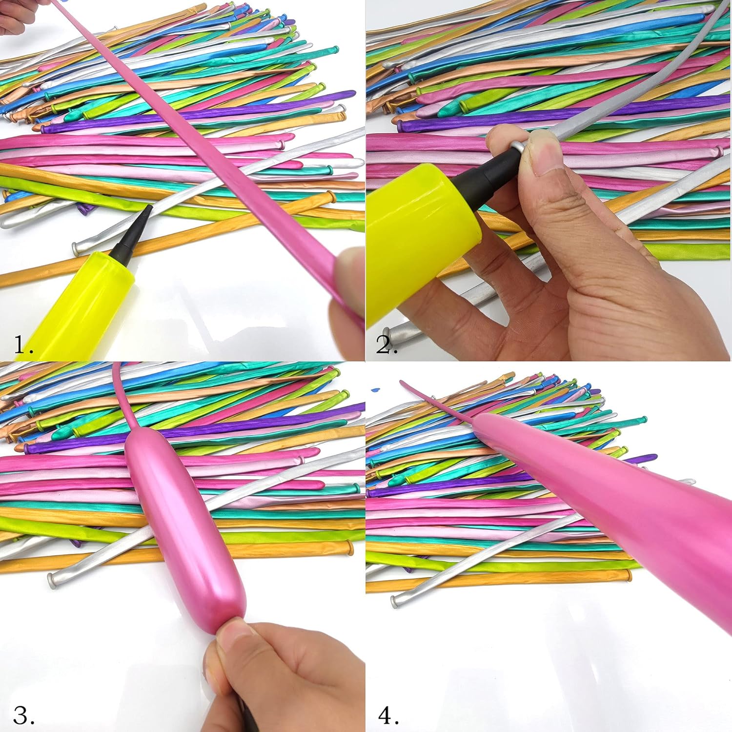 Skiennix 100pcs 260 Long Balloons Kit - Shiny Metallic Latex Twisting Balloons for Parties | Multicolor
