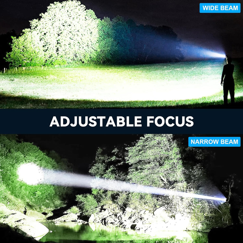 Skiennix Rechargeable Flashlights - 99,000 Lumens Super Bright LED | 6 Adjustable Modes for Home & Camping