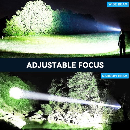 ALSTU Rechargeable Flashlights 2 Pack, 99,000lm Super Bright High Lumens Flash Light, 6 Modes Adjustable Linternas, Powerful Handheld LED Flashlights for Home Camping