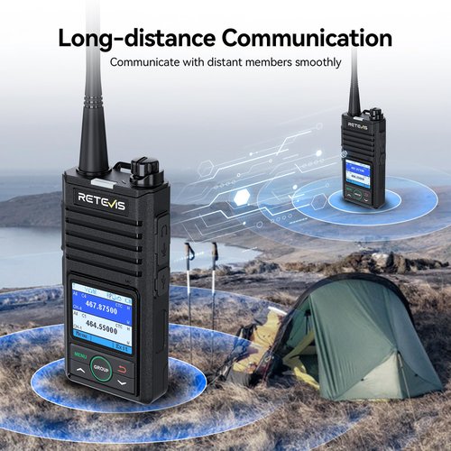 Retevis RB58 Bluetooth Walkie Talkies with Earpiece, Waterproof Two Way Radio with Noise Cancelling, Group Call, APP Control, 1800mAh, NOAA, VOX, Emergency Alarm, for Hunting, Camping, Hiking(2 Pack)