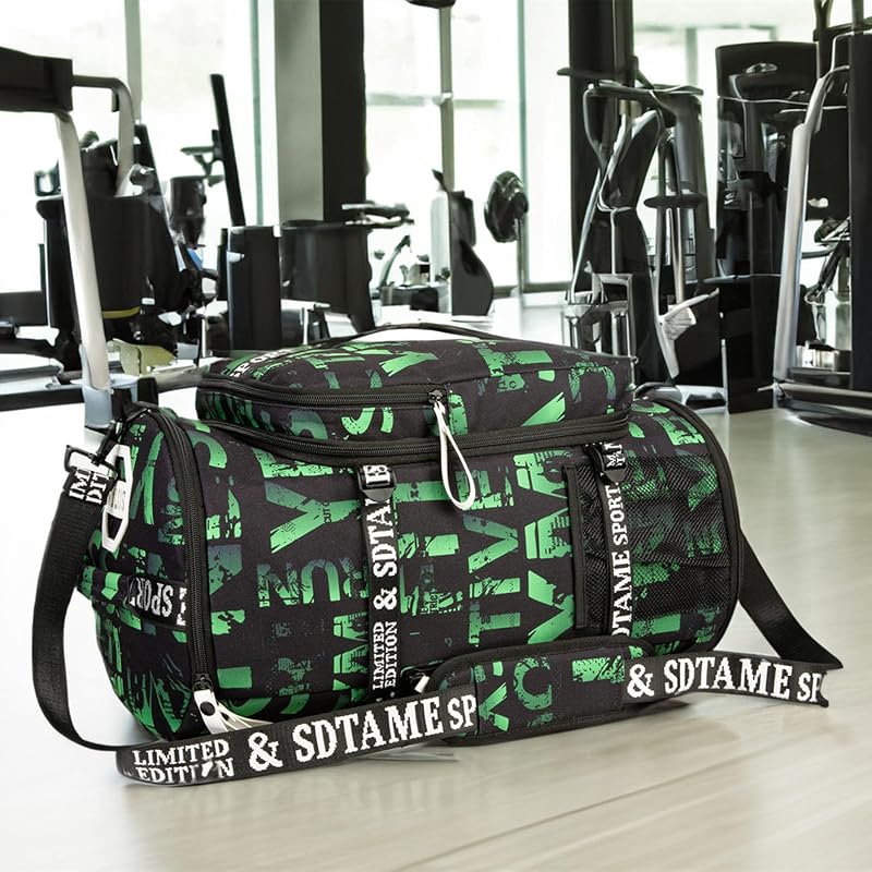 4‑Way Waterproof Gym Duffel Bag with Shoe & Laptop Compartment – Green (Variation: Green)