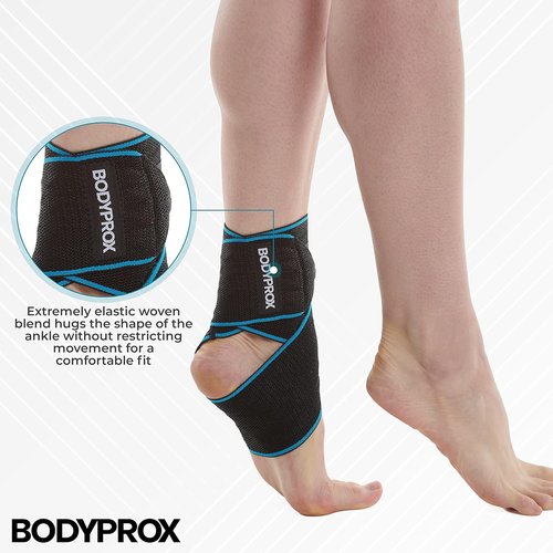 Bodyprox Ankle Support Brace - Adjustable Compression for Sports Protection | 2 Pack, One Size Fits Most