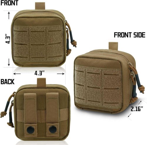 2 Pack Tactical Molle Mini Admin Pouches by [Brand Name] - Durable 1000D EDC Waist Belt Bags