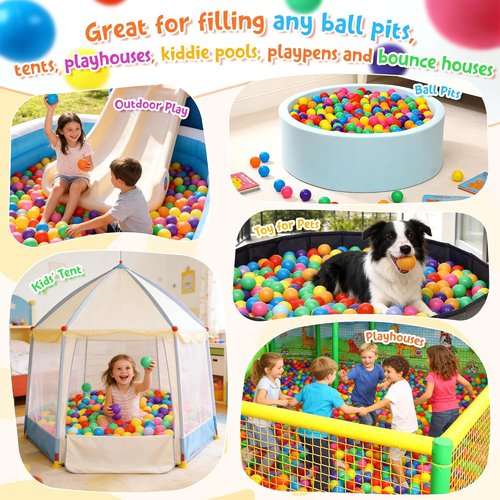 Hovenlay Ball Pit Balls - Phthalate & BPA Free Crush-Proof Plastic | 7 Bright Colors with Storage Bag