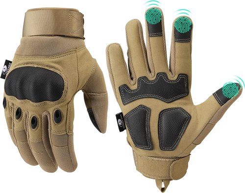 Mossy Oak Tactical Gloves - Touch Screen Airsoft Gloves with Hard Knuckle for Hunting & Camping