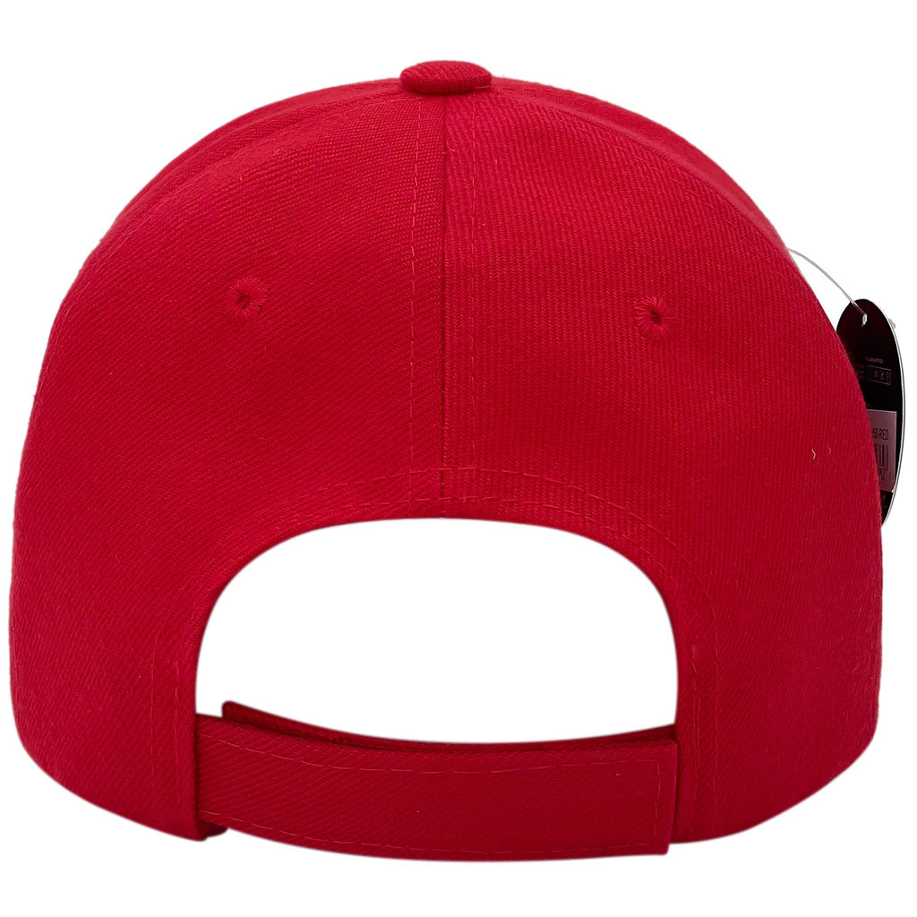 4350 DISTRICT Unisex-Adult Plain Solid Curved Baseball Cap (Y4361-RED)