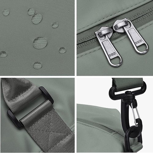 LANBX Travel Gym Bag - Women's Sport Duffle Tote with Wet Pocket | Olive Green Weekender Bag