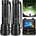 **BERCOL LED Rechargeable Flashlight - 99,000 Lumens Super Bright & Waterproof | 2 Pack for Home & Camping**