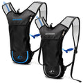 2 Pack Hydration Backpack Pack with 2L Hydration Bladder, TNYSPORT Lightweight Breathable Water Backpack with 3 Layer Pockets, Reinforced Shoulder Straps (Blue & Light Gray)