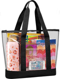 Handy Laundry Clear Tote Bag - Zipper Closure & Long Shoulder Strap | Durable Fabric Trimming