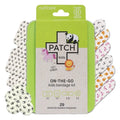 Patch Kids On-The-Go Natural Bamboo Adhesive Bandage Kit for Sensitive Skin, Eco-Friendly Hypoallergenic Bandages for Sensitive Skin. Non Toxic Bandages for Boys & Girls with Cute Prints, 29 ct Small