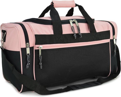 DALIX 21" Pink Sports Duffle Bag - Adjustable Strap Gym & Travel Duffel for All Activities