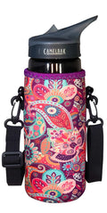 Paisley Koverz Water Bottle Carrier with Shoulder Strap - 24-30 oz (Variation: Paisley w/Strap+Large 24-30 oz)
