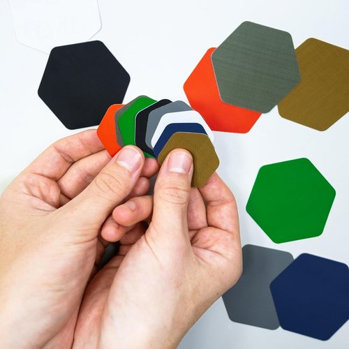 GEAR AID Tenacious Tape Hex – 8 Peel-and-Stick Repair Patches for Outdoor Gear | Blue, 2.5” & 1.5”