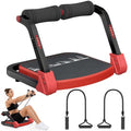 PAPIBLU Ab Machine Ab Trainer - Sit Up Exercise Equipment& Core Machine, 4 Level Adjustable Resistance, Foldable Ab Crunch Machine for Home Gym Stomach Workouts - Red