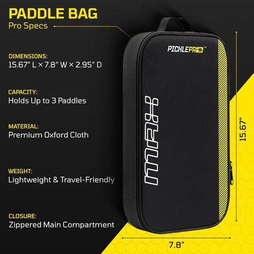 Professional Pickleball Paddle Bag – Premium Oxford Cloth Pickleball Bag for Men & Women –Weather-Resistant, Holds up to 3 Paddles with Padded Interior