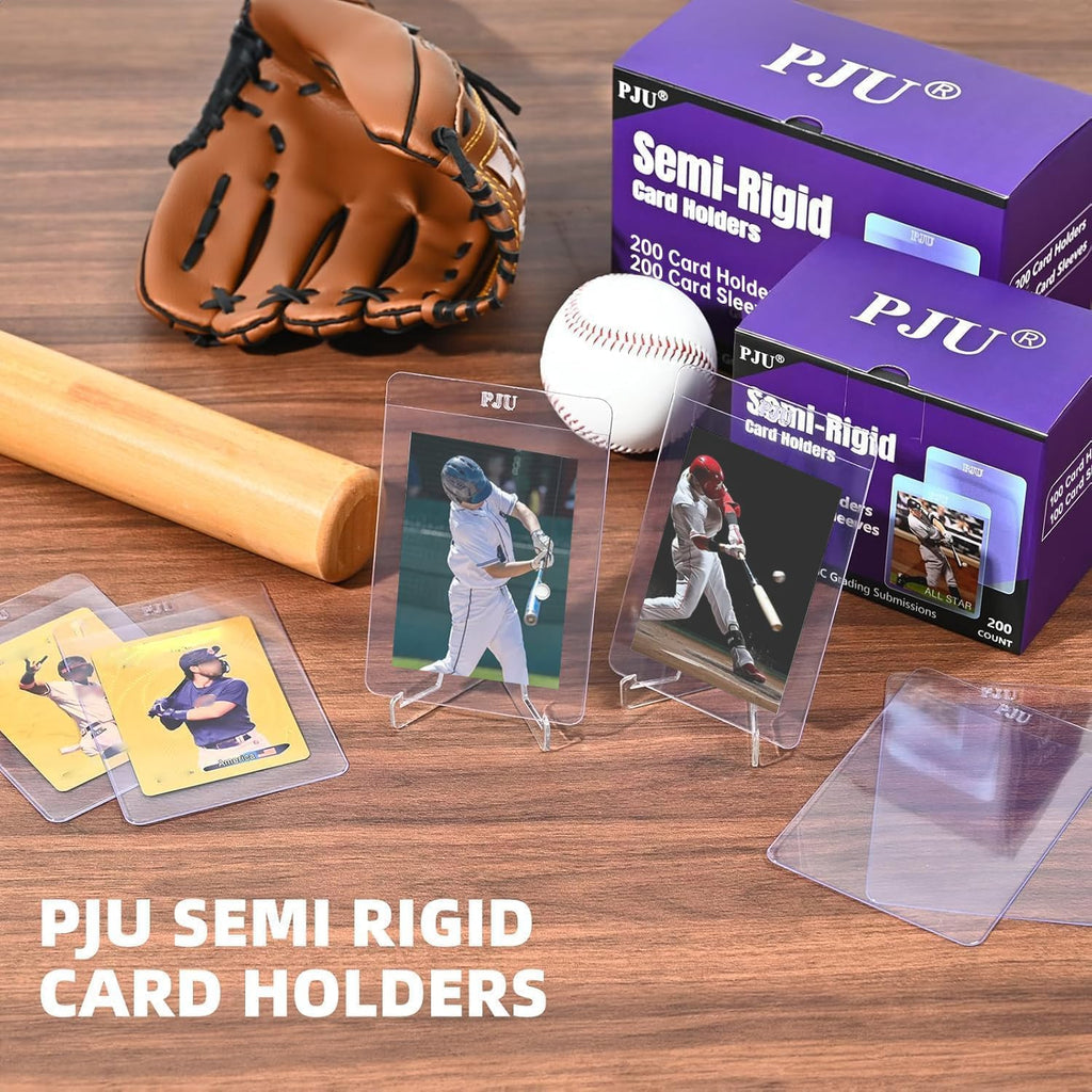 Skiennix Semi Rigid Card Holders & Sleeves - 200ct Protectors for PSA, SGC, BGS, CSG Graded Cards